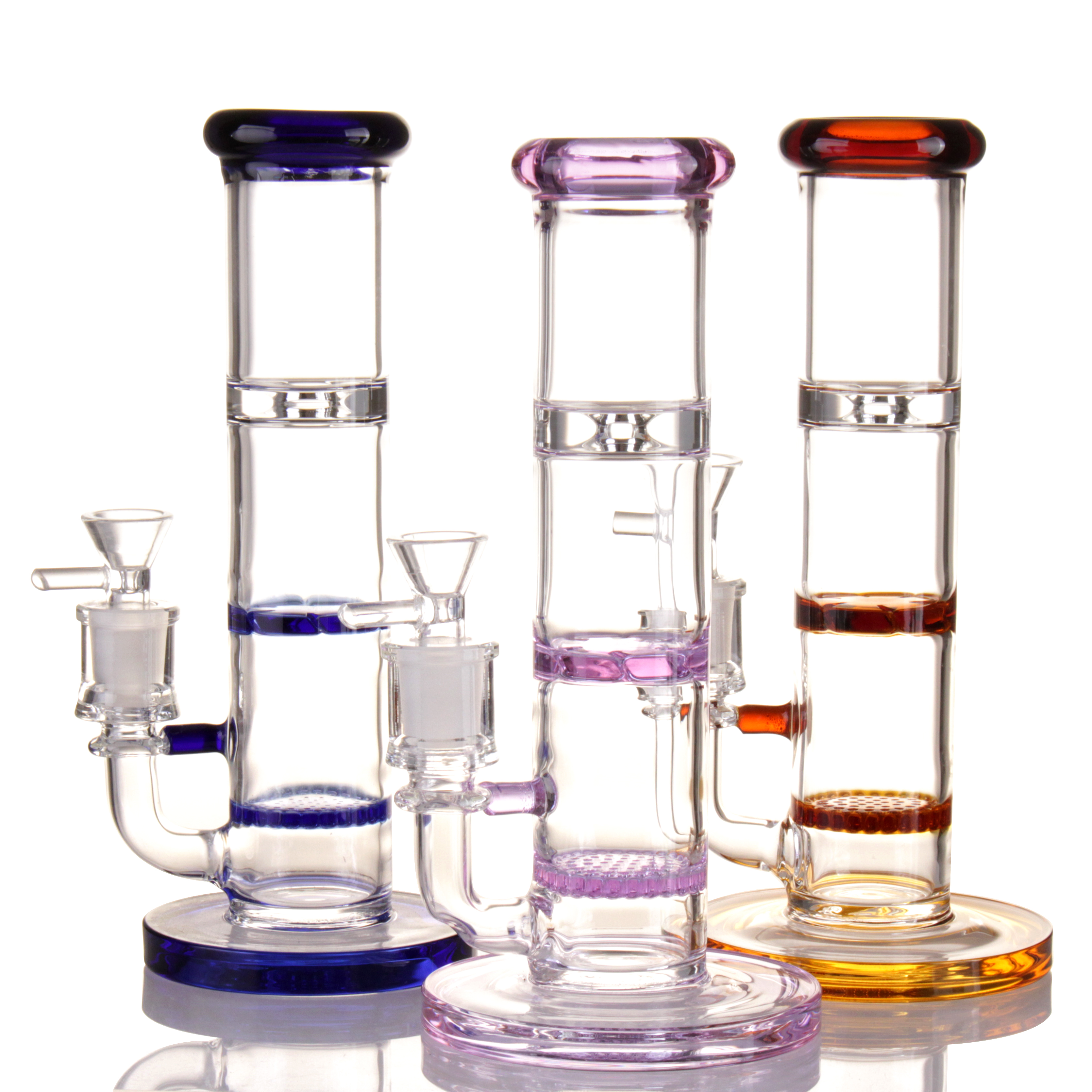 

Royal Glass Bongs Hookah 9" HoneycombTurbine stright Water Pipes High Quality Bubbler Pipes Oil Rigs Heady Thick
