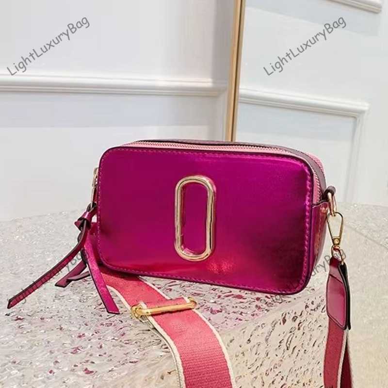 

5A Luxury Designer Camera Bags Brand Fashion CrossBody Bag Wide Shoulder-strap Shoulder Wallets Women Fluorescence Tote Classic Female Purses 230409, Red