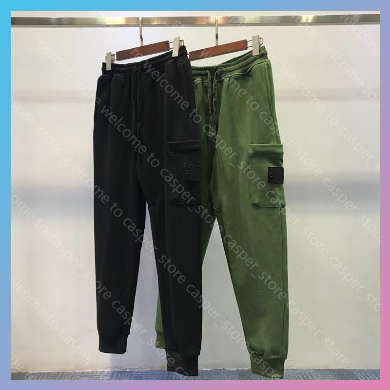 

Mens designers Stylist Pants luxurys Casual Pant brands knitting Joggers Trackpants Cargo Pure cotton Trousers Elastic Waist Harem Size -XXL Stones Island, Black