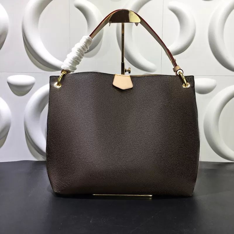 

2023 Tote bag GRACEFUL MM PM Hobo in Classic Coated Canvas Extra-roomy Lightweight Genuine Leather Supple Flat Strap Lady Shoulder Bag