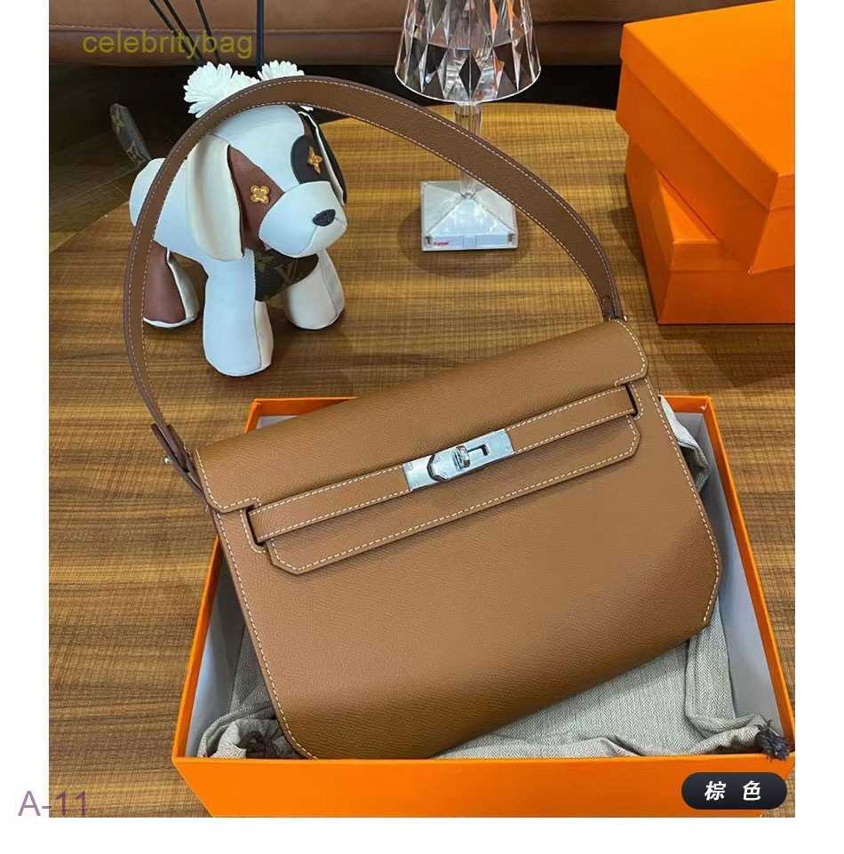 

Designer Kellies Handbags Hemres 2023 Spring and Summer New Postman Bag Fashion Casual One Shoulder Oblique Straddle Multi purpose Palm Pattern Cowhide Womens1 h as, White8