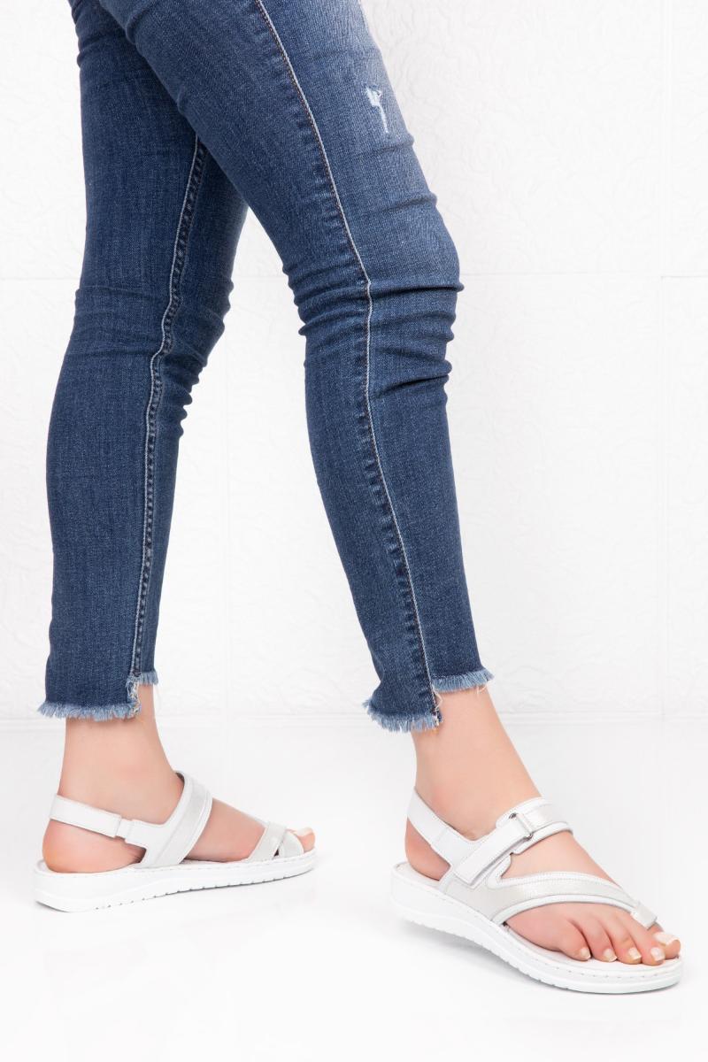 

Sandals Women's White Genuine Leather, Picture shown