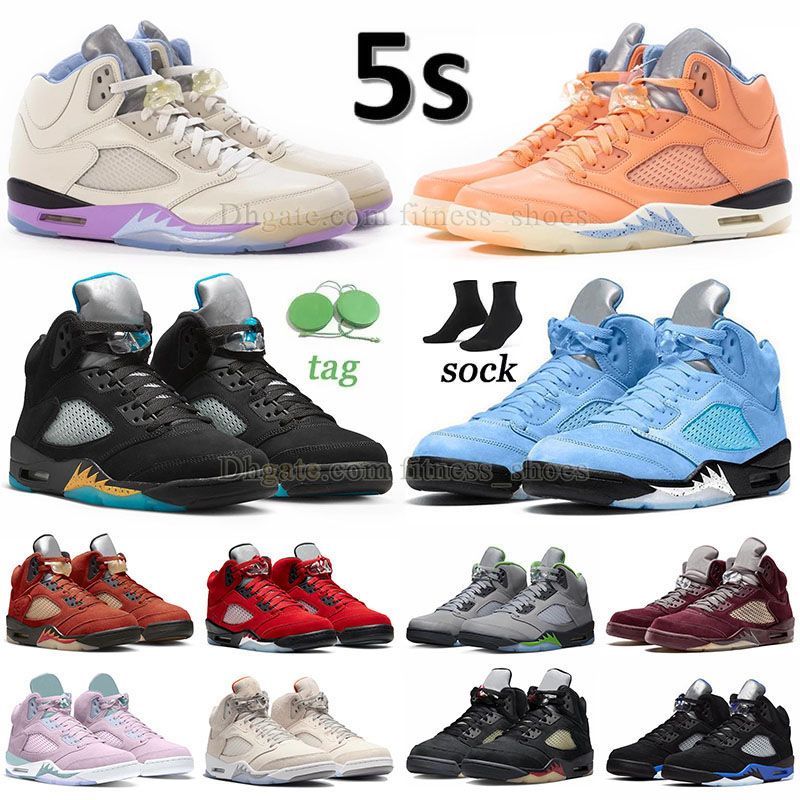 

2023 new dj khaled 5s basketball shoes mens women jumpman 5 unc aqua dhgate sport sneakers, A66 40-47 georgetown