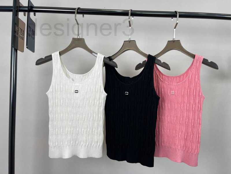 

Women' Tanks & Camis designer Cotton chic Fried Dough Twists texture 2023ss spring summer new vest sweet casual style tricolor optional AP6V, White