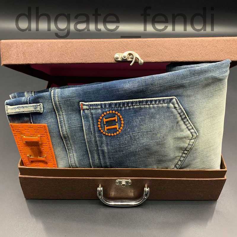 

Men's Jeans DesignerHigher version mens jeans casual trousers Herm designer pants H-Letter embroidery fashion Jeans B38R, H-1