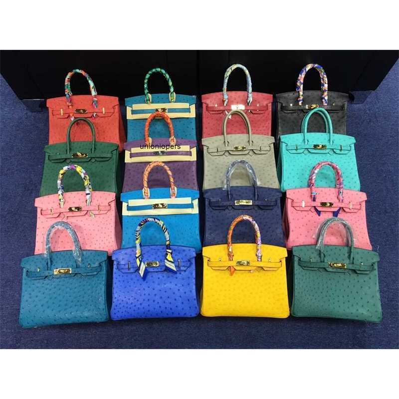 

Designers Handbags Birkins Designer Herms Ostrich Leather Bag Women 2021 New Style 30 Inch Handbag Large Capacity I7WE, Purple