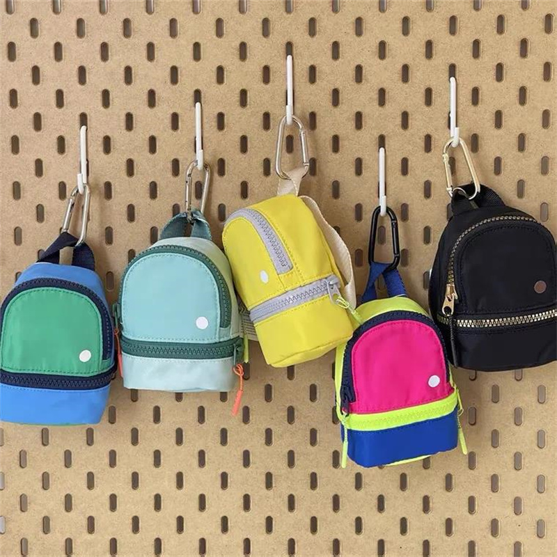 

Mini Backpack Style Key Chain Coin Purse Pouch Cash Bag 4 Candy Assorted Color Decorative Lulu With Logo Waist bag, Yellow