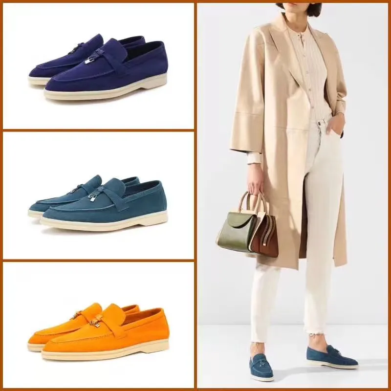 

Classic formal shoes Womens suede fringed casual shoes Designer buckle round head four seasons flat heel comfortable dinner shoe Slip On flat Dress shoes