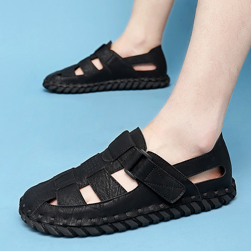 

Sandals MIXIDELAI Summer Men 2023 Leisure Beach Shoes High Quality Genuine Leather The s 230410, Chocolate