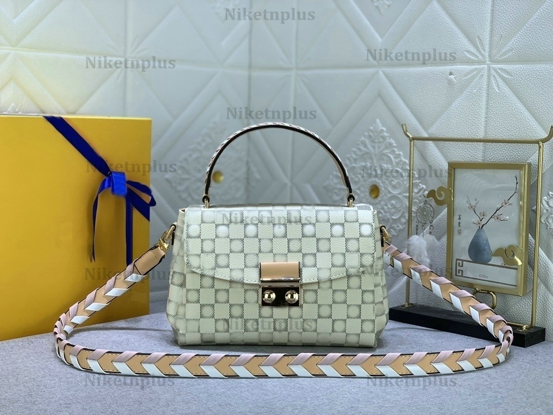 

Braided Croisette Rose Damier Azur Designer Bag Designer Top Handle bag N50053 Canvas Leather Handbag For Women Classic Luxurys Crossbody, #1