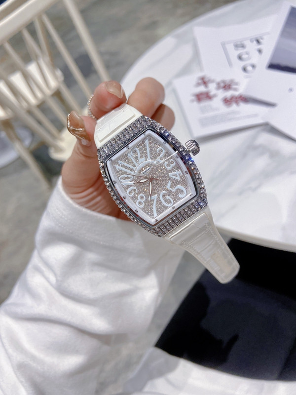 Franck Wrist Watches for Women 2023 Womens Watches Three needles Quartz Wastch Top Luxury Brand Diamond designer Clock Rubber Strap Fashion Holid-image-919766528