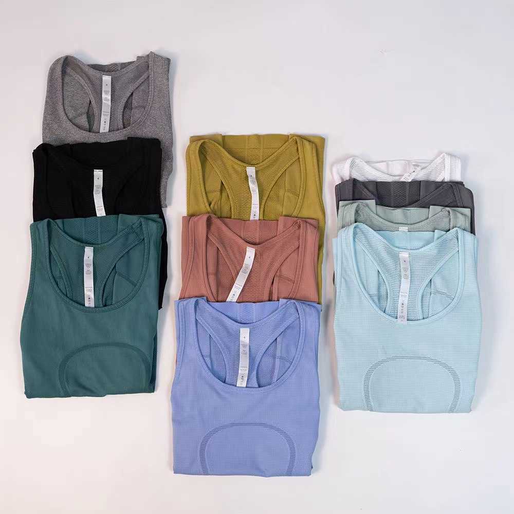 

Yoga Outfit Lulu1.0 Women Yoga Pure Cotton Sleeveless Vest Gym Wear Workout Clothing Sporty T-shirt For Fitness Mesh Top Sports Tops lululemens, 1pcs random color