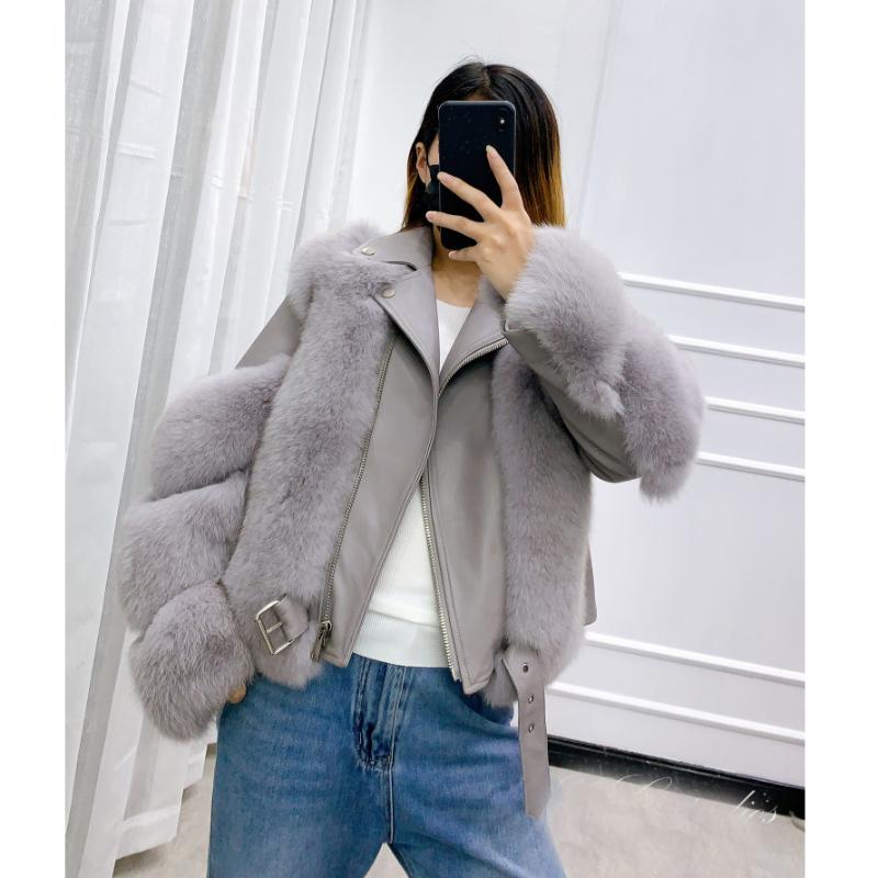 

Women's Fur & Faux 2023 Real Genuine Natural Coat With Sheep Skin Women Fashion Whole Short Warm Winter Jacket Overcoat 6color, Blue