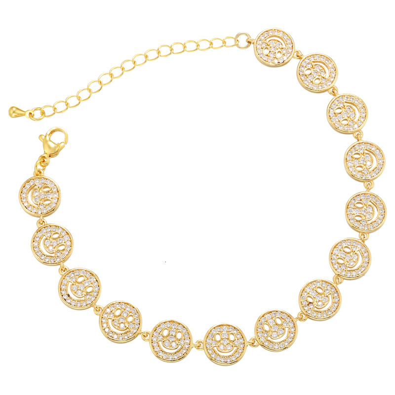 

Charm Bracelets ZHUKOU Gold color Smiley women CZ Crystal High Quality Fashion Women Jewelry Wholesale VL164 230410