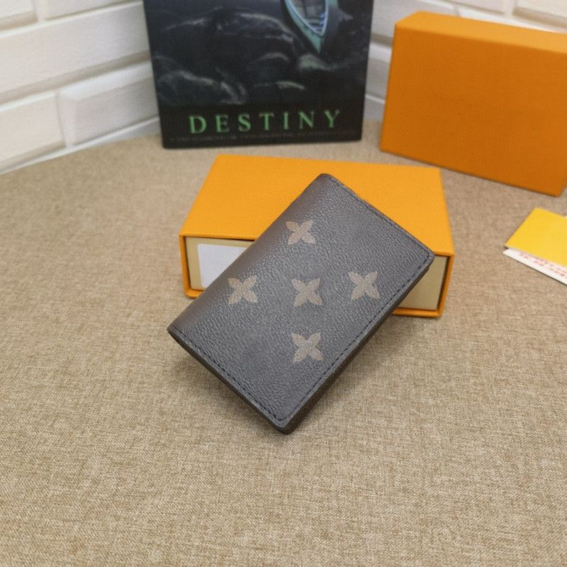 

M63144 fashionableleather Card Holder Compact POCKET ORGANIZER M60502 Men L Designer Card Holders Fashion Short Luxury Multiple Wallet Key Coin Bag, Invoices are not sold separat