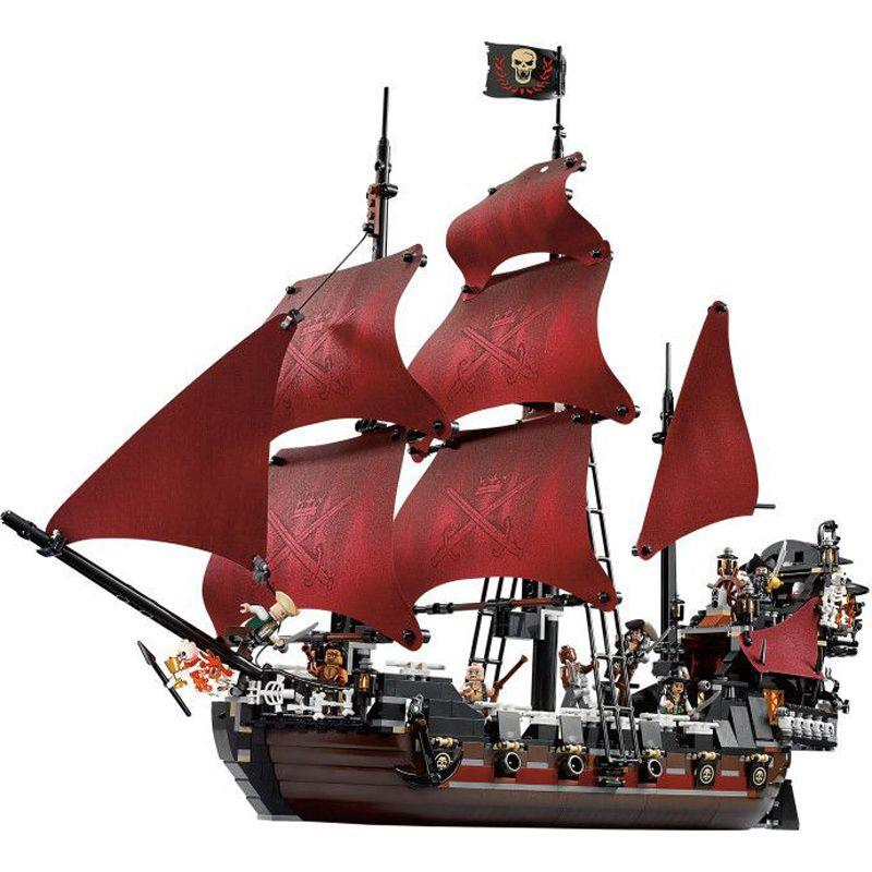 Freeshipping DHL 16009 Pirates series The Queen Annes Revenge model Building Blocks set Compatible 4195 classic Pirate Ship Toys Kosci H251209-image-1087792033