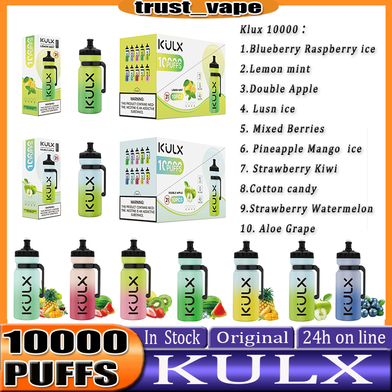 

Original Kulx 10000 Disposable E Cigarettes Airflow Control Device RGB Light 0% 2% 3% 5% Optional 10K Puffs Vape Pen 10 Flavors