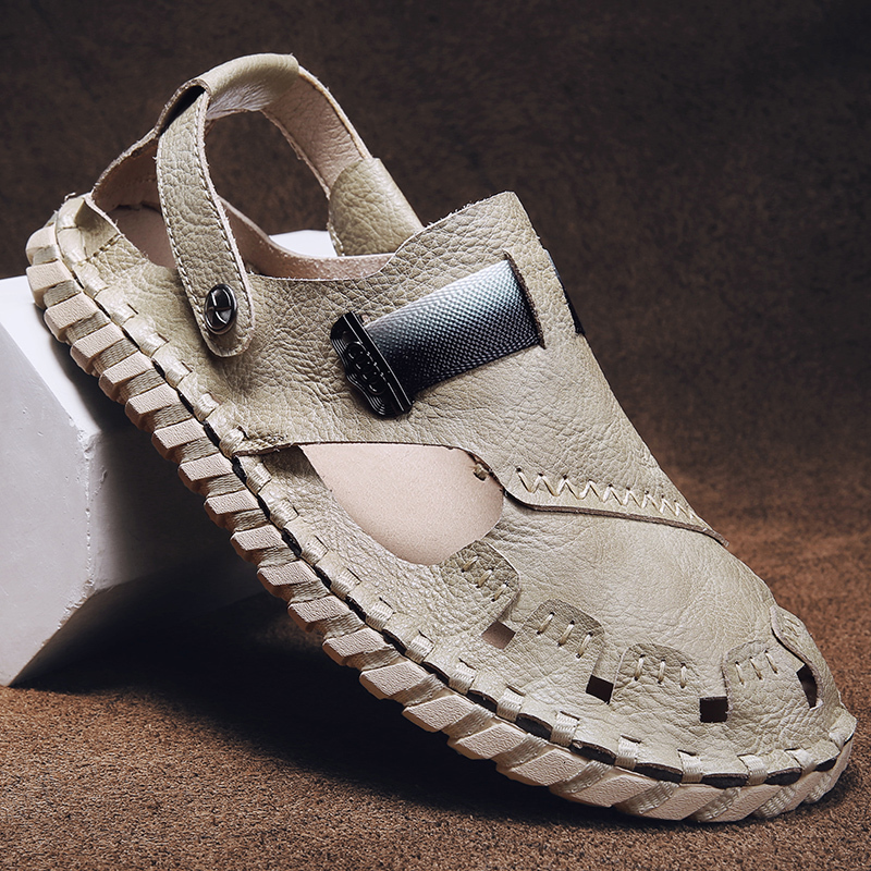 

Sandals CYYTL Men's Casual In Summer Fashion Slippers Handmade Male Beach Shoes Outdoor Hiking Leather Loafers Luxury Flat 230410, Sand s350