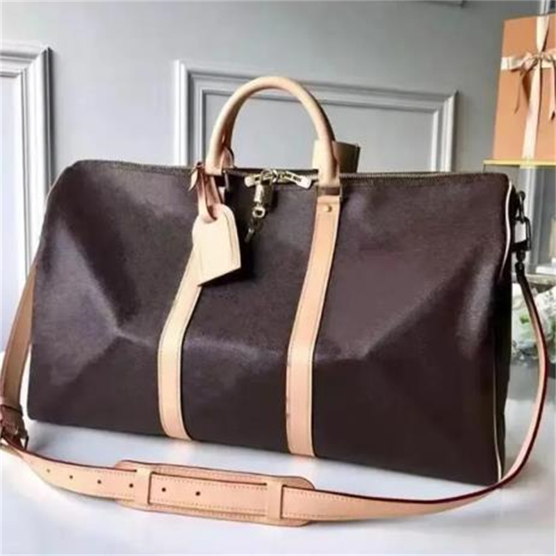 

Luxuryc designer bag edition duffel bag classic 50 55 travel luggage for men real leather with lock head designer bags women crossbody totes shoulder Bags Travel Bags, Black