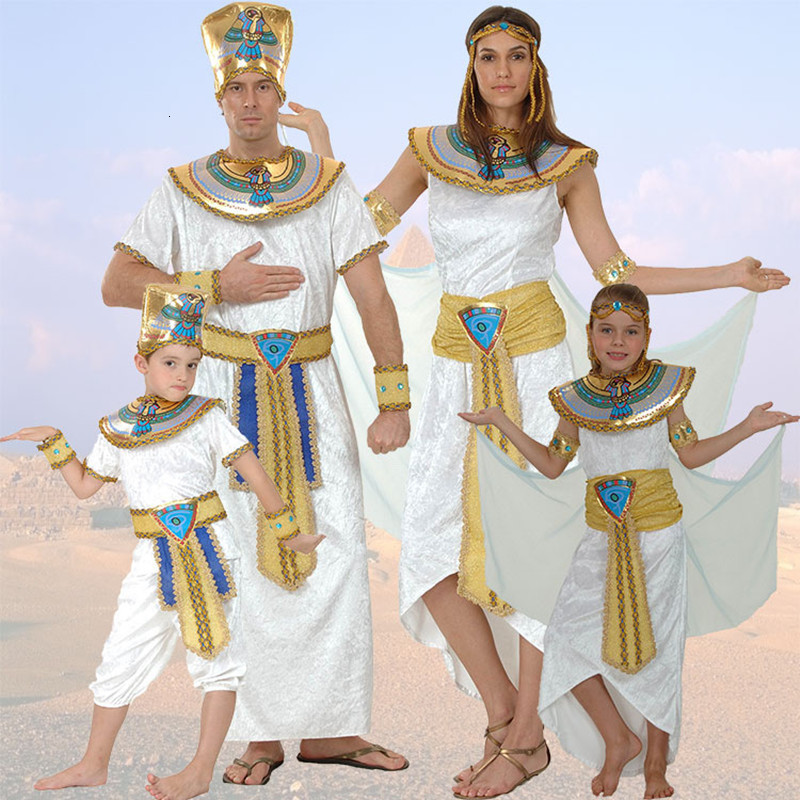 

Theme Costume Umorden Adult Kids Egypt Nile Pharaoh Cleopatra Costume for Women Men Boys Girls Family Halloween Year Party Fancy Dress 230410