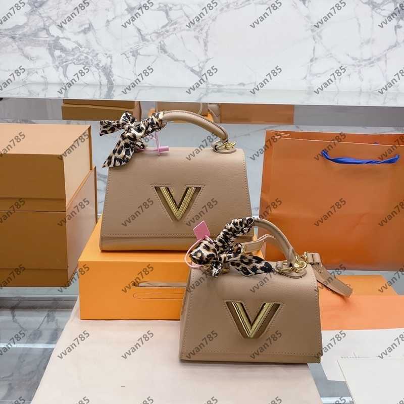 

2 Sizes Designer Twist Handle Tote Shoulder Bags 5A COW LEATHER Women Crossbody Messenger Bag Louise Luxury Handbags Water Ripple Ladies Purses Viuton Wallets, Add box + dust bag