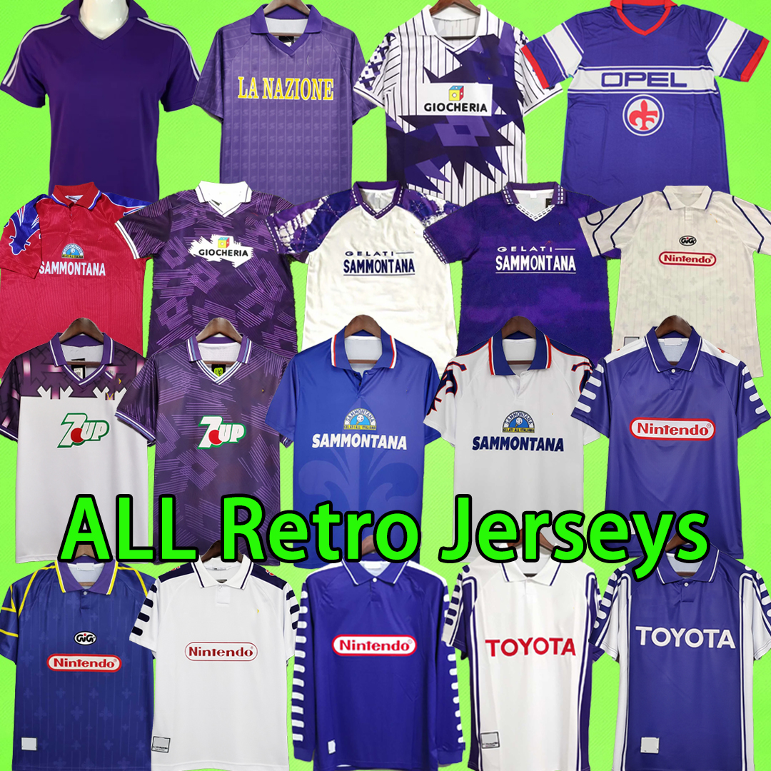 

Retro Soccer Jerseys Fiorentina uniform 79 80 84 85 89 90 91 92 93 94 95 96 97 98 99 00 BATISTUTA RUI COSTA EDMUNDO CHIESA BALBO Vintage Firenze football shirt home away