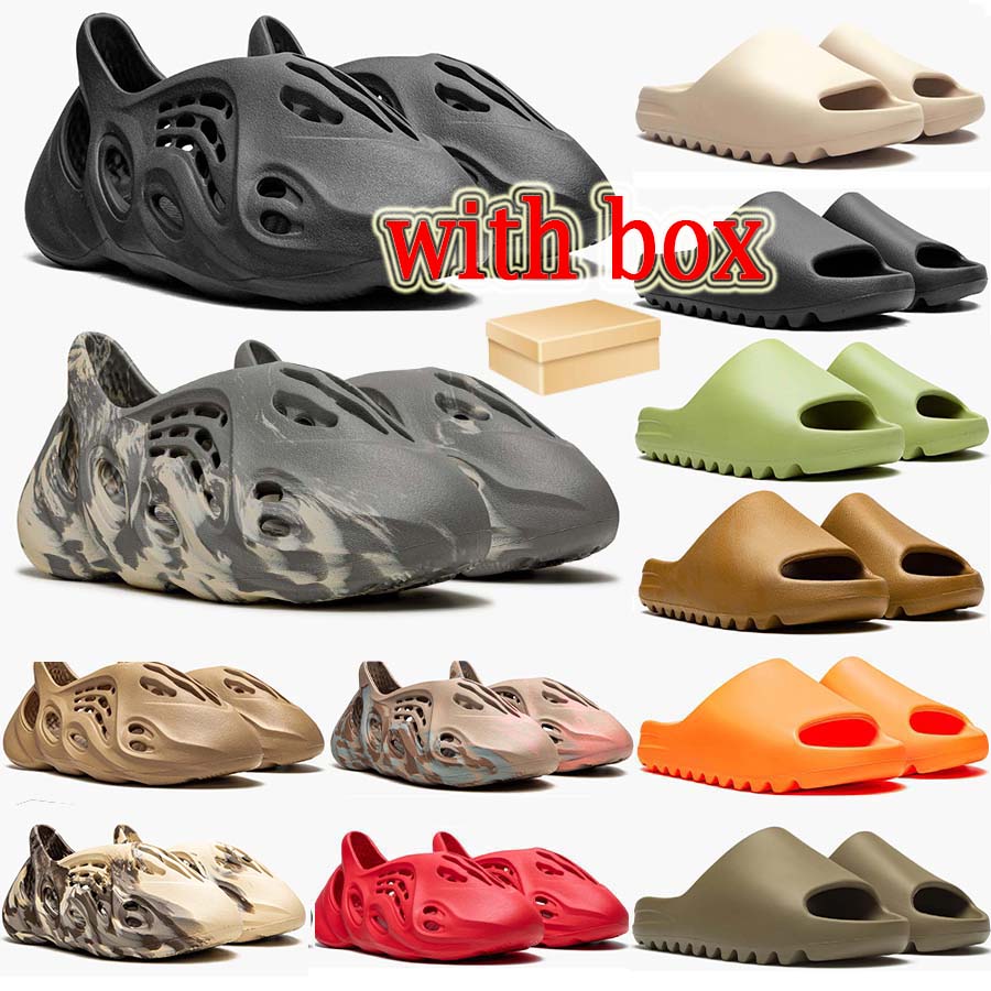 

foam runners womens Slippers Desert Sandals Bone Pure Resin Summer slides Shoes orange Earth brown runner Soot Onyx men fashion women beach sandals, #5