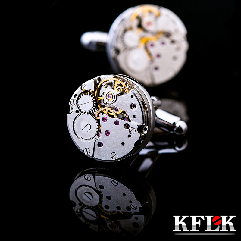 

Cuff Links KFLK brand high quality mechanical cufflinks mens silvery cuff links wedding gift French shirt button arrival guests 230410