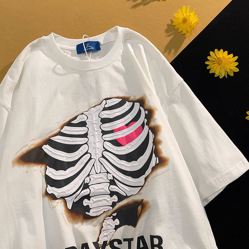 

Men' T-Shirts European and American fashion t shirt high street hip hop couple trend loose design men women casual short sleeved 230410, White