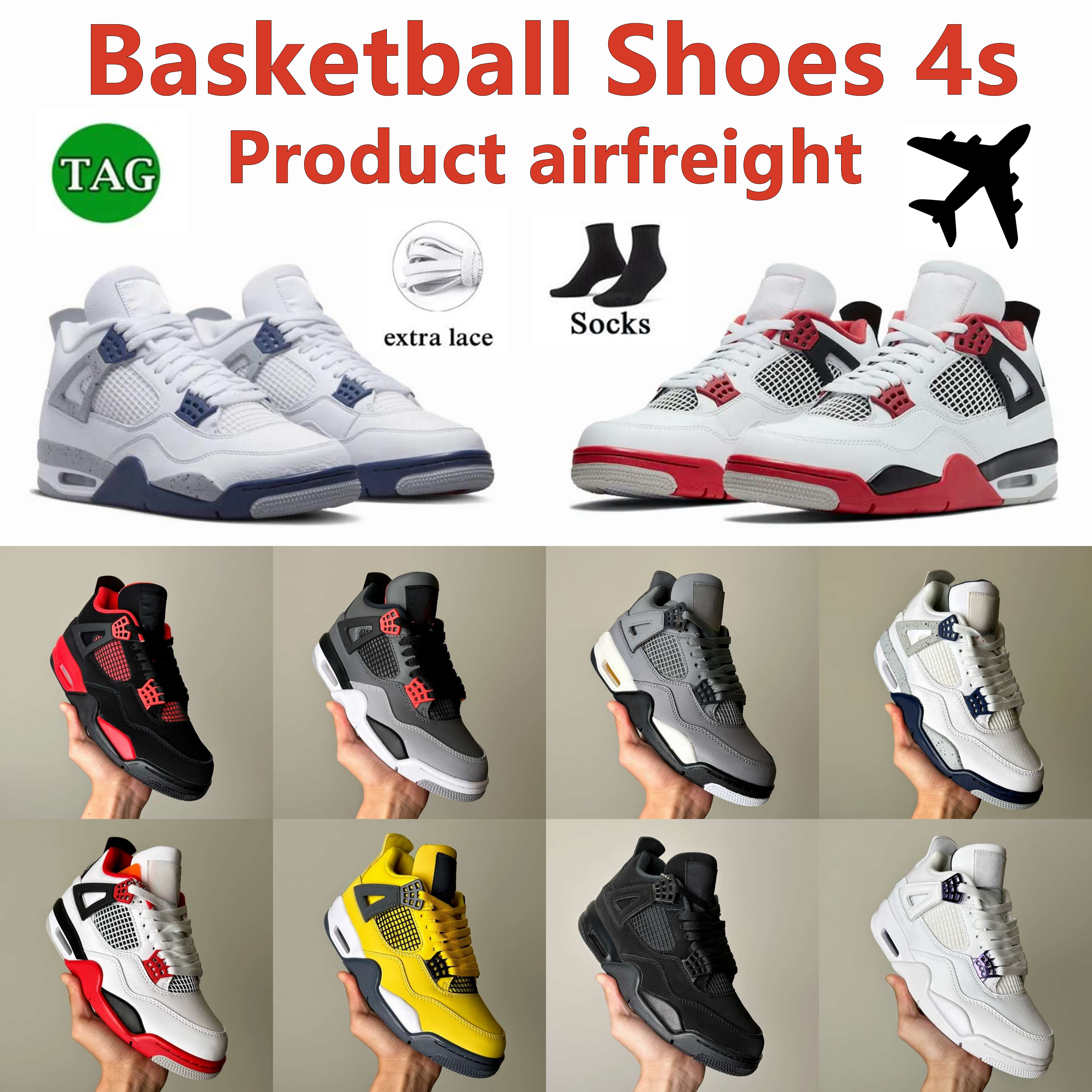

4 Basketball Shoes Men Women jumpman 4s Designer shoes Midnight Navy Military Black Cat Red Cement Thunder Oil Green White Oreo Lightning Mens Trainers, Chocolate