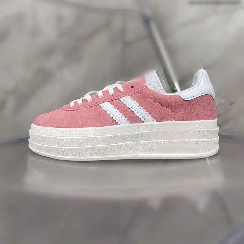 

Gazelle Bold casual shoes brand designer Shamrock Luxury Coach Velvet splice stripes Retro B22 women platform Gump shoes