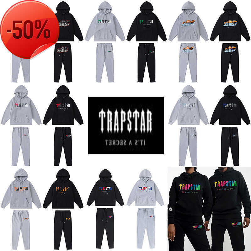 

Mens Hoodie High Quality Designers Clothing Europe and American Style Sweatshirt Designer Hoodie Trapstar TracksuitsS to 2XL Size, Blue-white suit -- grey