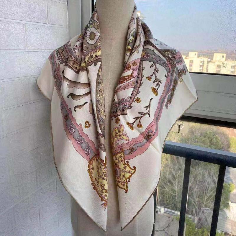 

Scarves Arrival Spring Summer Classic Pure Silk Scarf Twill Hand Made Roll 90 Cm Shawl Wrap For Women Lady Gift