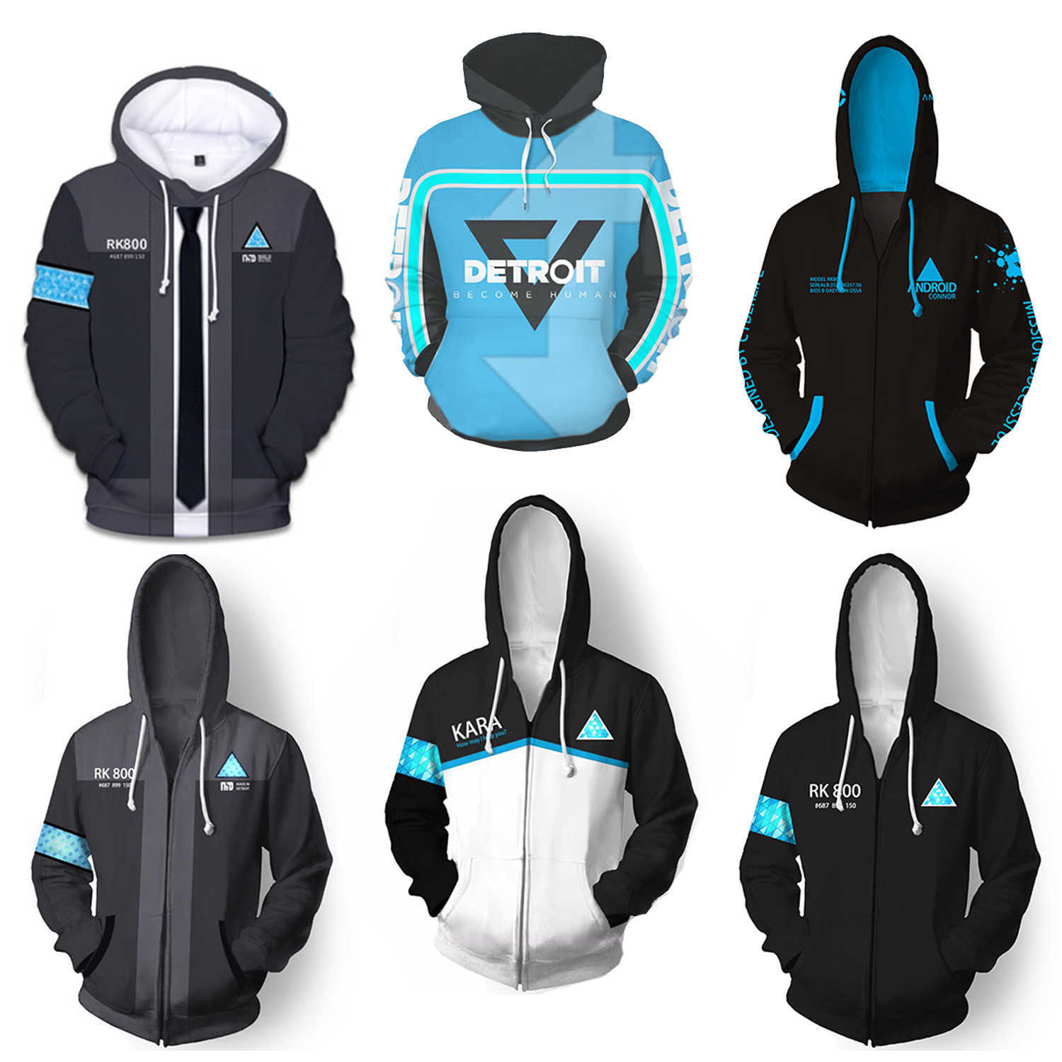 

Detroit Become Human 3D Digital Printed Cardigan Hoodie Sweater