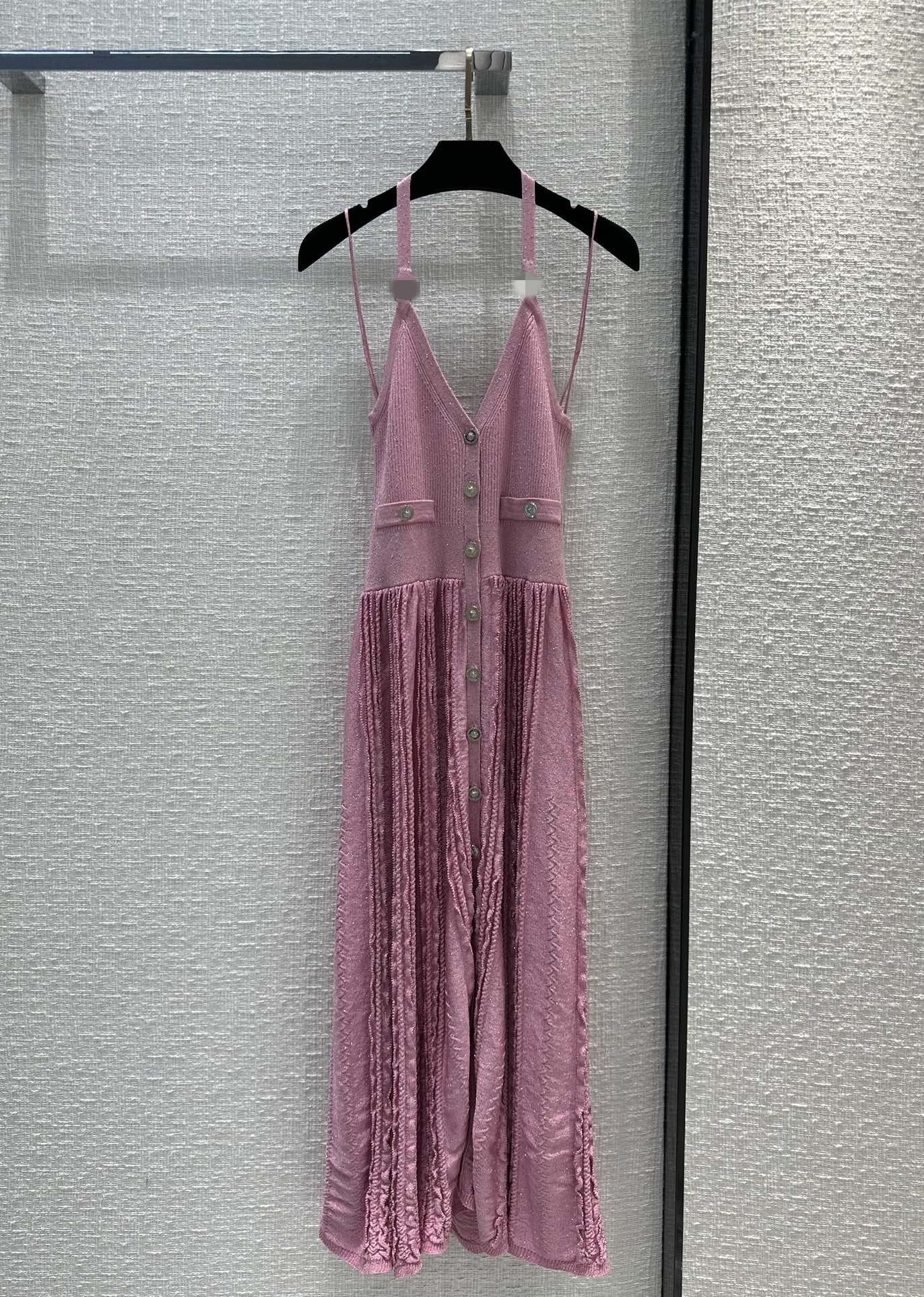 

Milan Runway dresses 2023 Spring Summer Halter Panelled Women' Designer Dress Brand Same Style Sundress 0410-3, Blue