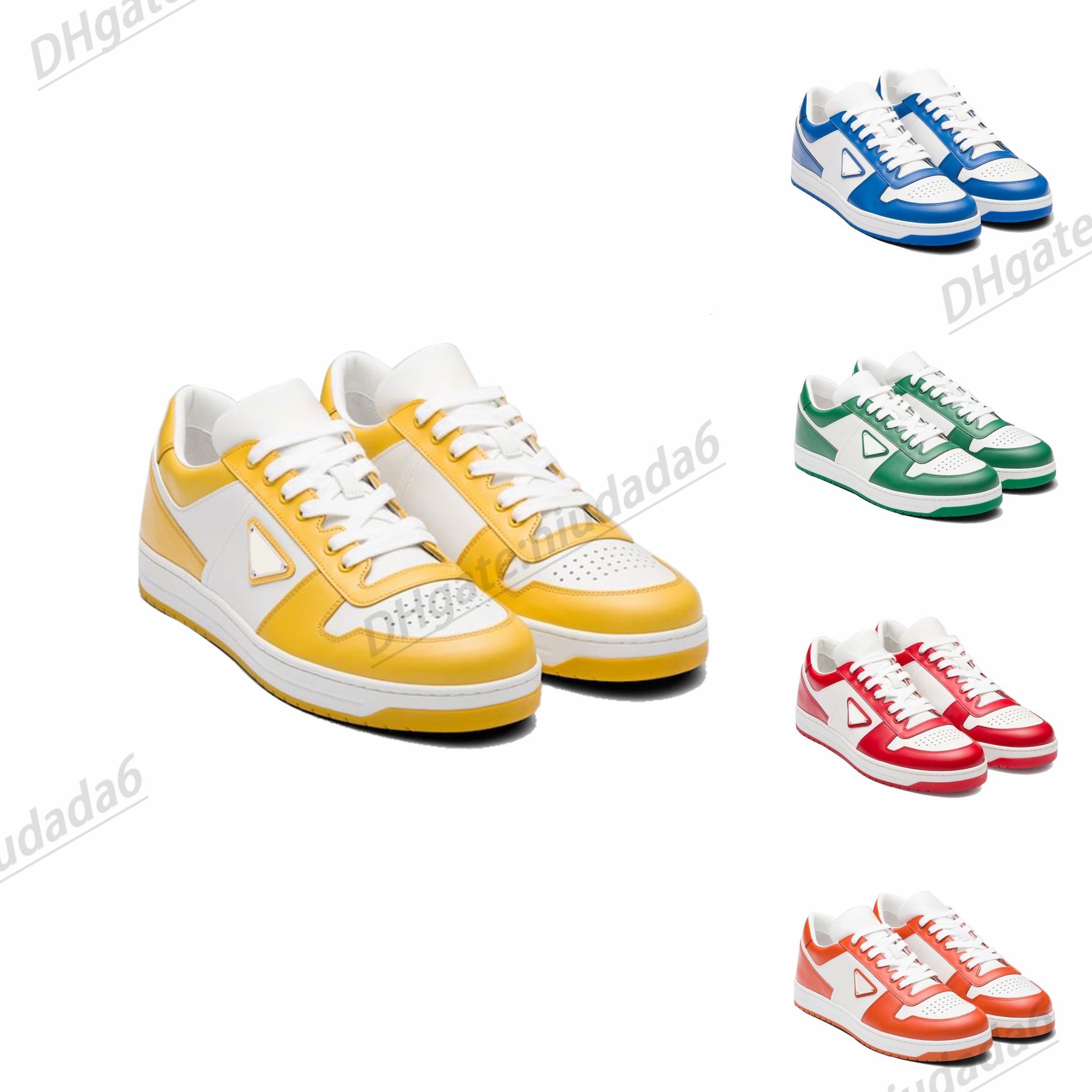 

Unisex Casual Shoes designer woman man luxury Downtown leather sneakers Enameled metal triangle Lace-up trainer run free shipping lace up shoe, #7