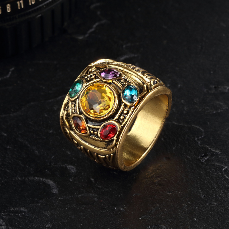 

Band Rings Movie Thanos Stones Men s Alloy Jewelry Gift Cosplay Props 230410