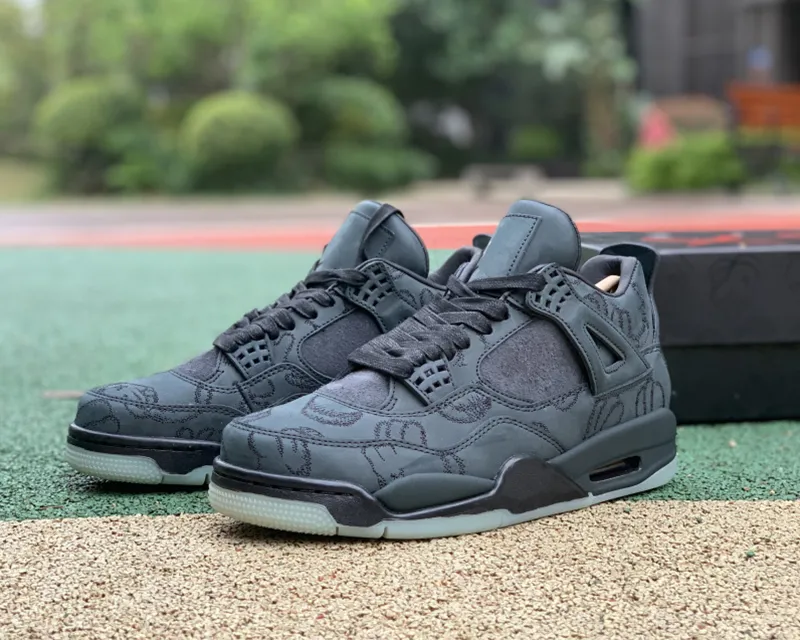 

2023 Basketball Shoes Men Woman RK X Jumpman 4 4s Mens Womens Black XX Suede Basketball Luxury design sports shoes Sneakers With Box, Black grey