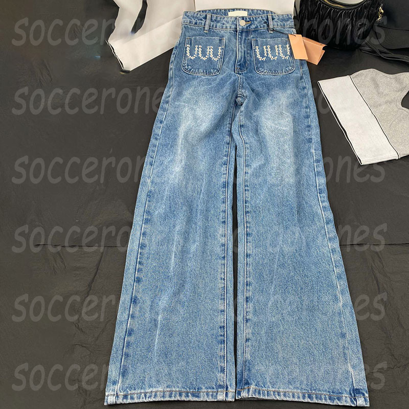 

Women Denim Pants Summer Spring Blue Jeans Tide Street Style Denim Trousers, Blue with label;@