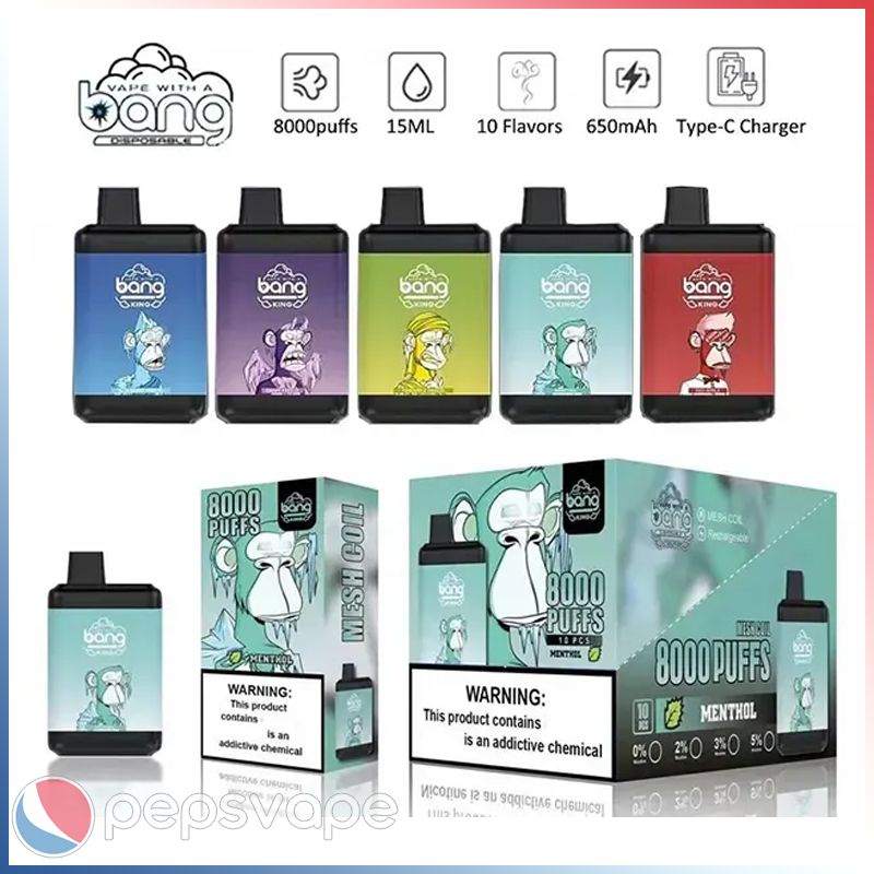 

bang king 8000 puffs e cigarette disposable vape puff 9000 rechargebale disposables vapers prefilled carttridge puffbars randm tornado crystal vaporizer 0% 2% 5% iget