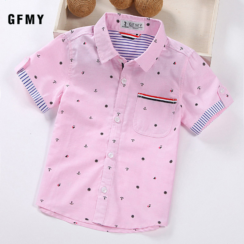 

Kids Shirts GFMY Children Shirts Casual Solid Cotton Short-sleeved Boys shirts For 2-14 Years Ribbon Decoration Baby shirts 230410, Pink