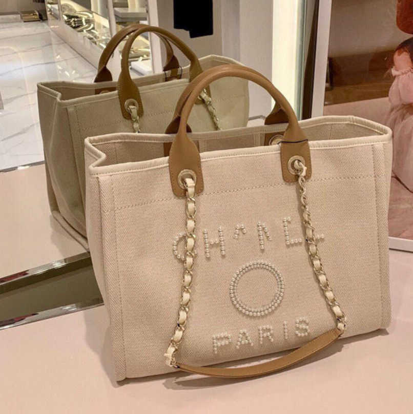 

Luxury Fashion Women's Evening Bags Ch Brand Handbag Classic Canvas Beach Bag Designers Female Large Backpacks Capacity Small Chain Packs Big Shopping Handbags E2O6, Size45x30x15cm