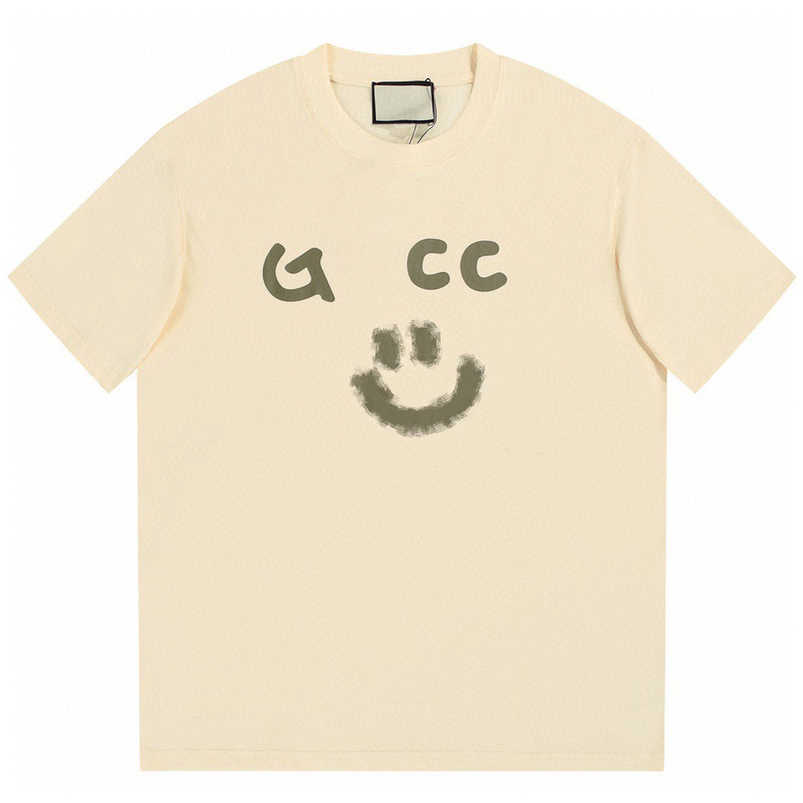 

Womens Designer t shirt High Quality Summer Versatile Print Design Classic Loose Casual Sleeve T-Shirt, Rice white