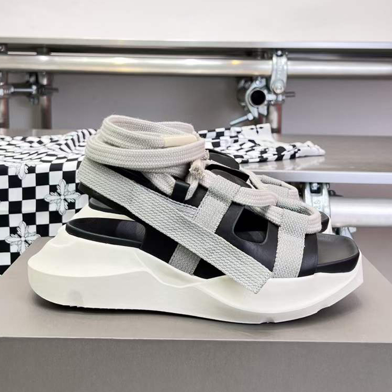 

Size 35-40 Women Sandals Genuine Leather And Webbing Upper Ankle Strap Thick Bottom Fashion Summer Shoes High Quality Modern Women Shoes, B340
