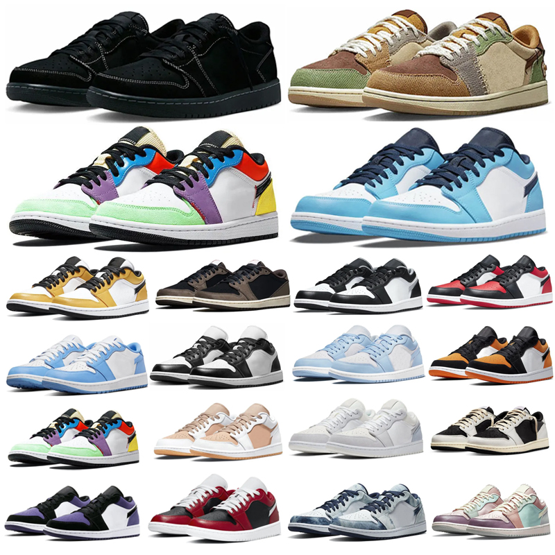 

Jumpman 1 Low Mens Basketball Shoes Black Phantom Fragment Dark Reverse Mocha Starfish True Blue Wolf Grey UNC Tear Away Silver Bred Toe Women Sport Trainer Sneaker T1, 20