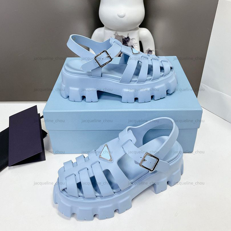 

Platform Sandals Slipper Designer Fashion Women Summer Shoes Classic Triangle Thick Sole Outdoor Beach Sandels, 1#