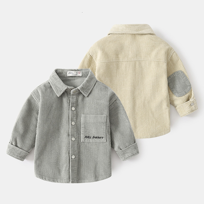 

Kids Shirts Baby Boys Shirts Long Sleeve School Blouse Corduroy Boys Cardigan Kids White Shirt For Toddler Boys Blouse Children Tops Autumn 230410, Beige