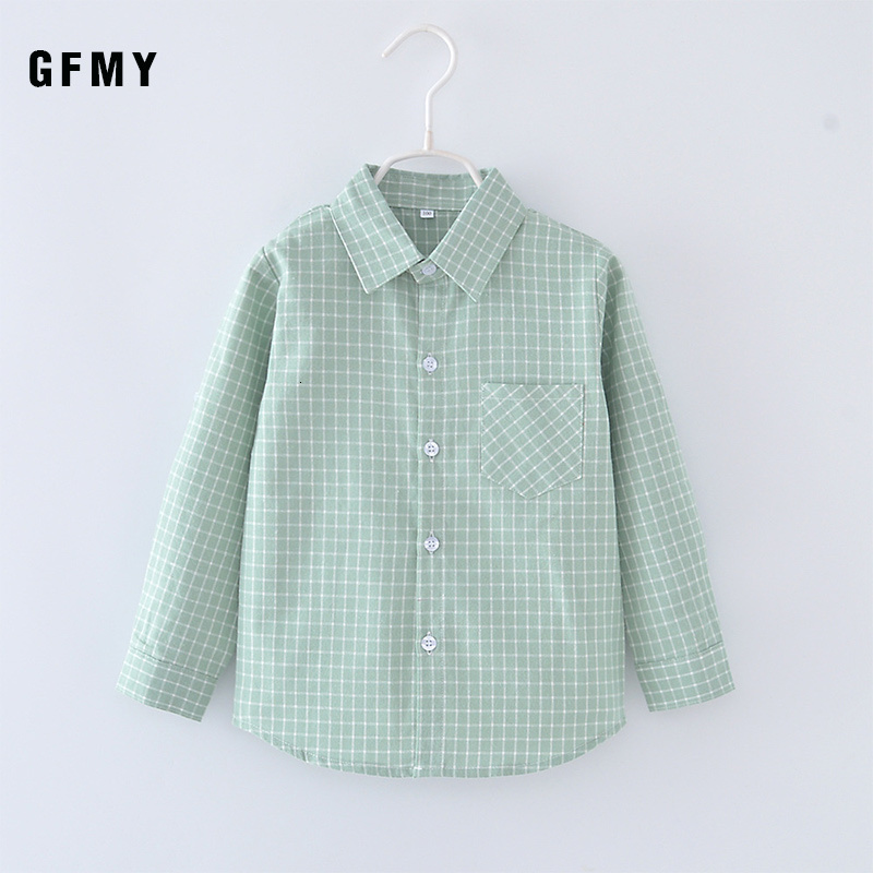 

Kids Shirts GFMY Spring Children Shirts Fashion Plaid Turn-down Collar Flannel Fabric Boys Shirts For 3-10 Years Old Kids Wear Clothes 230410, Green