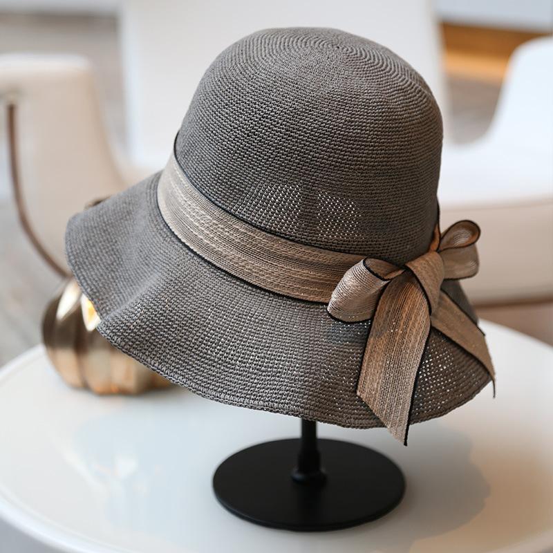 

Wide Brim Hats Fashion Lady Sun Hat Uv Protection Women Straw Girl Bow Travel Cap, Red