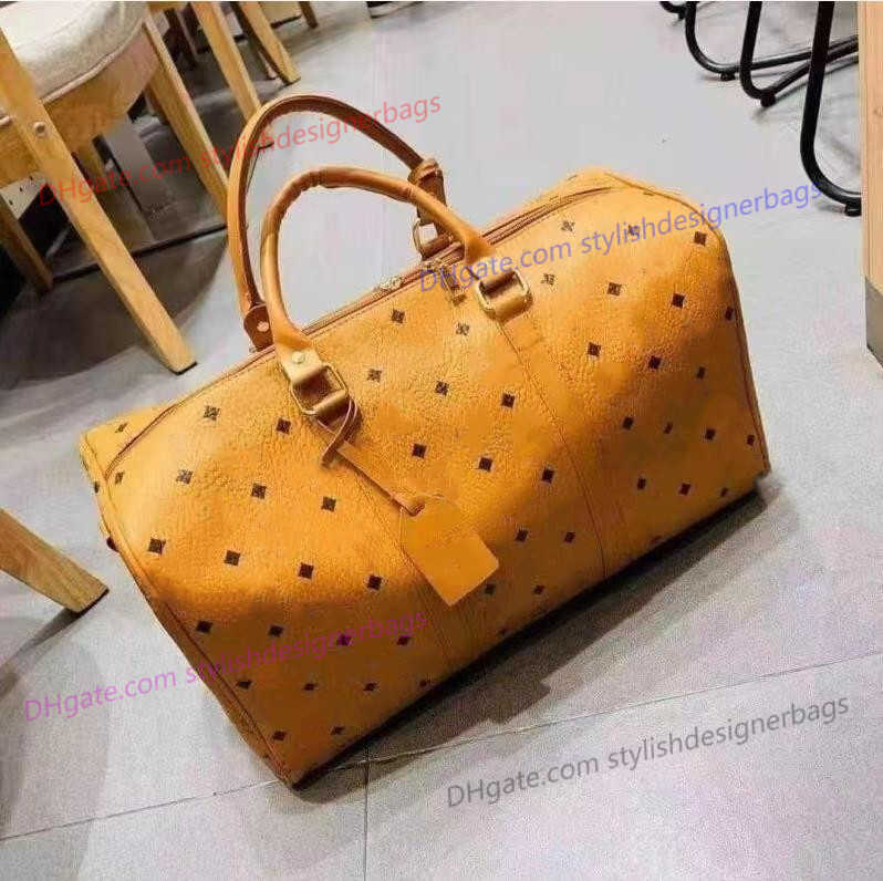 

Designers fashion duffel bags luxury men female travel bags leather handbags large capacity holdall carry on luggage overnight weekender bag 49F3, Brown